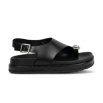 Elora | Jeweled Slingback Comfort Sandals - Black
