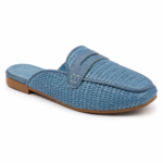 Raffia-Style Woven Mules-Medium Blue Jeans - Image 4