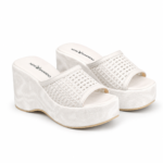 Woven Platform Mules-white - Image 2