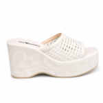 Woven Platform Mules-white - Image 4