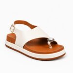 Elora | Jeweled Slingback Comfort Sandals - White - Image 3