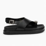 Elora | Jeweled Slingback Comfort Sandals - Black - Image 2
