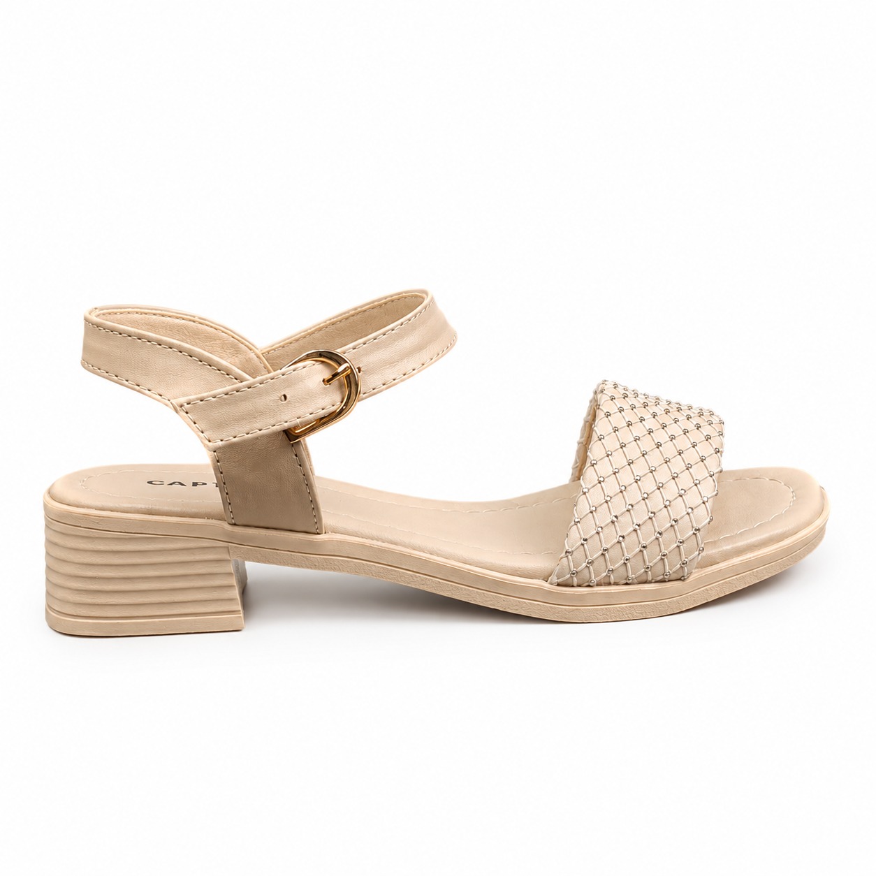 WhatsApp Image 2026-05-21 at 17.43.23 Studded Woven Block Heels-Light Beige - Image 1