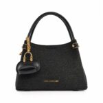 Textured Sovereign Satchel-Black