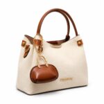 Textured Sovereign Satchel-Biege