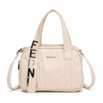 Linear Emblems Satchel-Biege