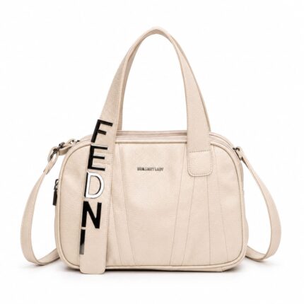 Linear Emblems Satchel-Biege