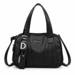 Linear Emblems Satchel-Black