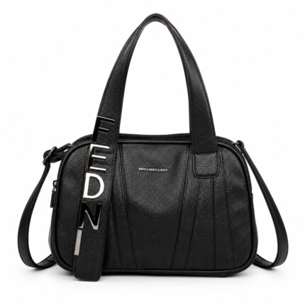 Linear Emblems Satchel-Black