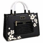 Floral Bloom Satchel-Black