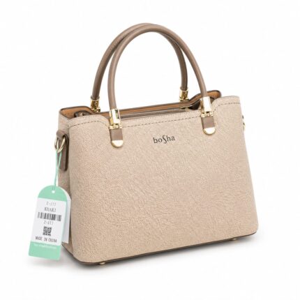Sovereign Micro-Textured Satchel-Biege