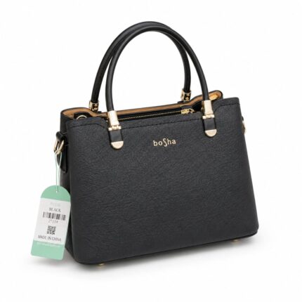 Sovereign Micro-Textured Satchel-Black
