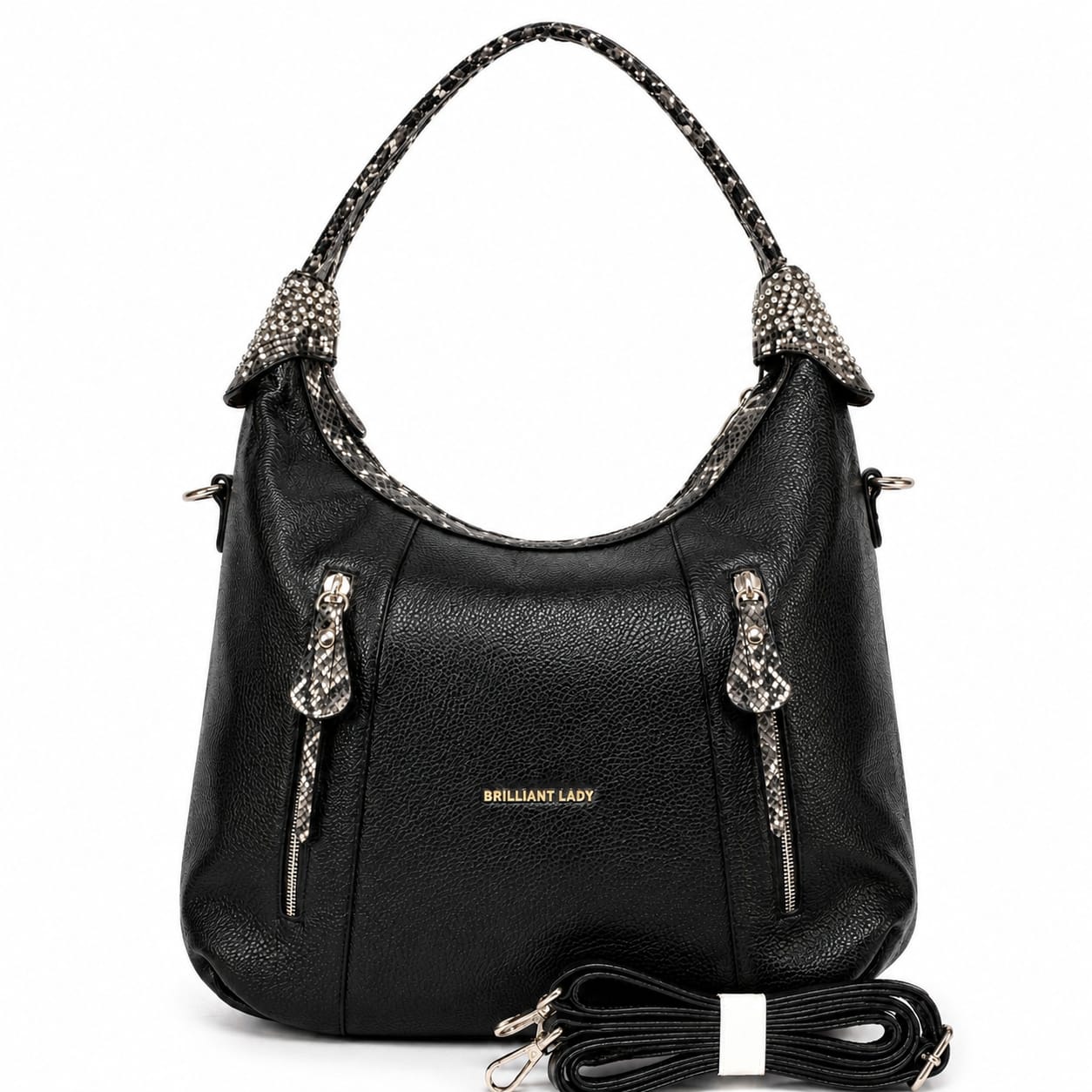 WhatsApp Image 2026-05-24 at 15.22.05 Textured Python Hobo-Black - Image 1