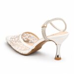 Leopard Mesh Pointed-Toe Heels-White - Image 2