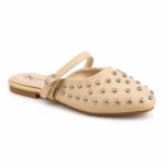 Studded Leather-Style Mules-Biege - Image 3