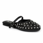 Studded Leather-Style Mules-Black - Image 3