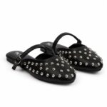 Studded Leather-Style Mules-Black - Image 4