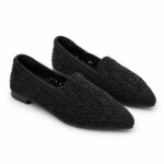 Crochet Embroidered Loafers-Black - Image 4