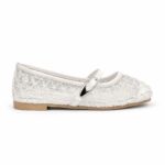 Lattice Mesh Mary Janes-White