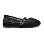 Lattice Mesh Mary Janes-Black