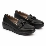Grainy Leather Platform Loafers-BLack - Image 4