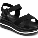 Cross-Strap Platform Sport Sandals-Black - Image 3