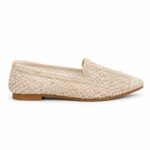 Crochet Embroidered Loafers-Biege