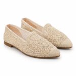 Crochet Embroidered Loafers-Biege - Image 4