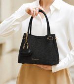 Textured Sovereign Satchel-Black - Image 4