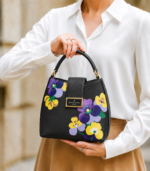 Floral Bloom Satchel-Black - Image 2