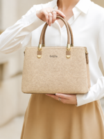 Sovereign Micro-Textured Satchel-Biege - Image 2